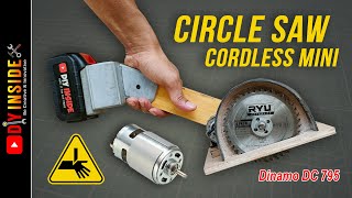 cara membuat mini circle saw cordless dari DINAMO DC 795 [upl. by Sven461]