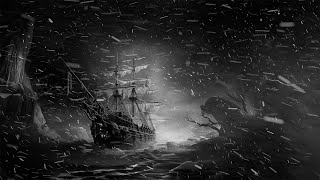 Ghostly Ship Caught in a Blizzard Eerie Winter Storm Visuals [upl. by Grunberg709]