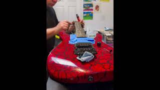 ReFretting a Charvette red crackle guitar [upl. by Ynnad]