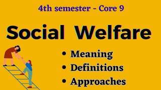 Social Welfare  Concept and approaches of social welfare [upl. by Anikal]