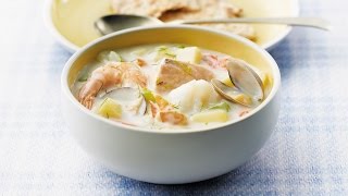 Classic Maritime Seafood Chowder  2010 Milk Calendar Recipe [upl. by Anifares586]