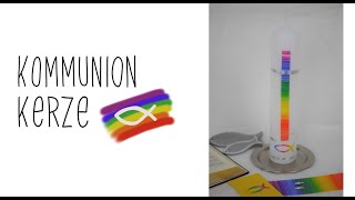 Kommunionkerze selber machen  Kerzen verzieren  Kerzenwachsset Regenbogen  Konfirmation Taufe [upl. by Notsej]