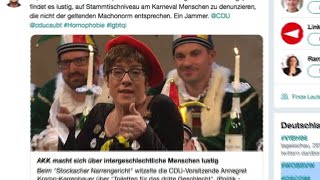 Kritik an AKKs Witz auf Kosten Intergeschlechtlicher [upl. by Sualohcin]