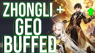 Massive Zhongli  GEO BUFFS Genshin Impact Patch Notes [upl. by Toomin736]