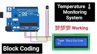 temperature tinkercad  tinkercad temperature sensor lcd  temperature sensor arduino tinkercad code [upl. by Marcellus]