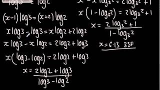 Core 2  Exponentials and Logaritms 3  Exponential Equations simplifying and evaluating AS Maths [upl. by Zoi]