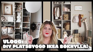 VLOGG Platsbyggd bokhylla  DIY IKEA hack  inredning billy bokhylla till barnrum [upl. by Noivert]