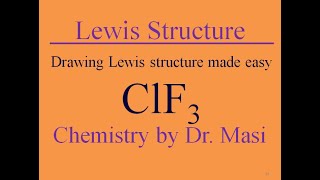 How to Draw Lewis structure for ClF3 Chlorine trifluoride [upl. by Bastian]