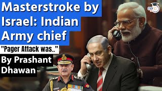 MASTER STROKE BY ISRAEL says Indian Army Chief  PM Modi Calls Netanyahu after Lebanon Attack [upl. by Reniti728]