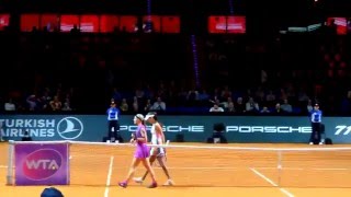 Ana Ivanovic vs Carina Witthoeft match point  winner interview  Porsche Tennis Grand Prix 2016 [upl. by Delfine]