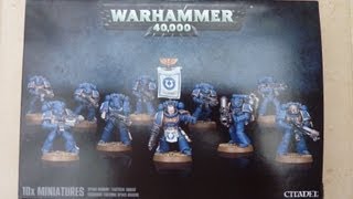 Space Marine Tactical Squad unboxing and review WH40K [upl. by Locin]