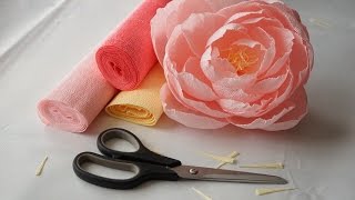 Crepe paper peony tutorial  DIY paper craft ideas  paper flower bouquet [upl. by Oesile955]