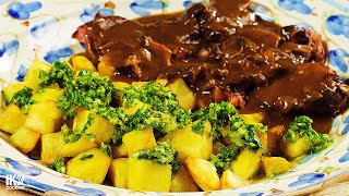 Ossobuco With Crispy Fried Potatoes And Tart Gremolata  Best Winter Meal [upl. by Eatnoid]