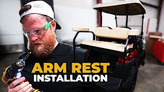 How To Install Arm Rest Cup Holders On A Rear Seat Club Car EZGO Yamaha Golf Carts [upl. by Sulohcin595]