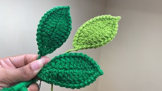 Cómo hacer hojas a crochet para tus rosas tejidas [upl. by Furie]