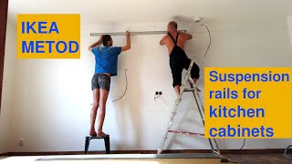 IKEA METOD Suspension rails 60205664 for kitchen cabinets mounting aligning adjust installation [upl. by Calli]