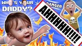 BABY IN DANGER ☠ Whos Your Daddy Skit  Gameplay w Shawn vs Knife Fire Glass amp More FGTEEV Fun [upl. by Oicnecserc]