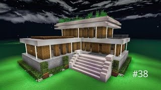 Minecraft build a wooden villa very easy 38 [upl. by Deppy]