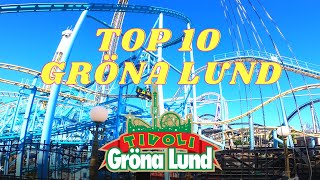 TOP 10 COASTER GRÖNA LUND 4K COASTER amp ATTRACTIONS [upl. by Burkley]