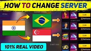 How To Change Server In Free Fire  Free Fire Server Change  FF Me Dusre Server Me Kaise Jaye [upl. by Animsaj]