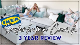 Ikea Soderhamn Couch Review 3 Years Later  How We Take Care of It  The CrafT Home [upl. by Asiluj792]