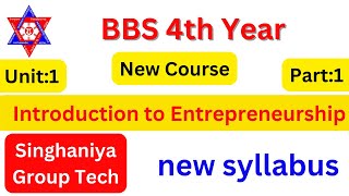 Introduction  Unit 1 Entrepreneurship  Bbs 4th Year notes  singhaniya group tech [upl. by Oalsecnew]