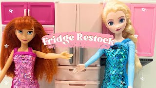 Elsa Anna Fridge Restock Japanese Kitchen Princess Doll Toy Playset with Mini Brands [upl. by Anivla43]