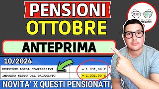 PENSIONI OTTOBRE ➡ ANTEPRIMA NOVITà CEDOLINO  IMPORTI EXTRA 730 BONUS DATE PAGAMENTI INVALIDITà [upl. by Stevy15]