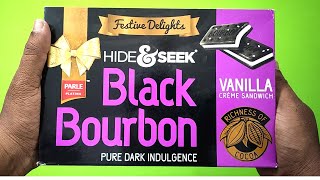 Festive delight Hide and Seek Black Bourbon Pure Dark Indulgence Unboxing and Review [upl. by Nilved]