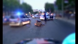 POLICIER RENVERSÉ  COURSE POURSUITE INTENSE [upl. by Kipper]