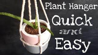 DIY  1 MINUTE HANGING PLANTER  QUICK AND EASY  HANGING POT WITH ROPE [upl. by Manwell930]