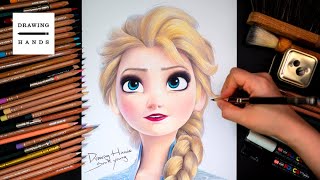 Drawing Frozen2  Elsa Drawing Hands [upl. by Aneeuqahs]