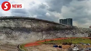 Shah Alam stadium demolition work starts [upl. by Linneman]