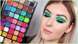 bPerfect Carnival XL Pro Palette Tutorial  Blue and Green Cutcrease [upl. by Lladnew]