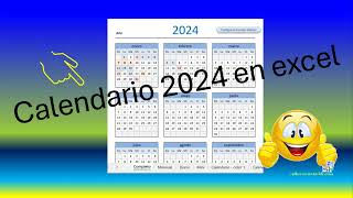 Descarga el Calendario 2024 en excel [upl. by Lundgren961]