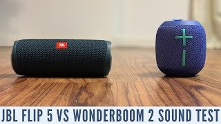 JBL Flip 5 vs UE Wonderboom 2 Sound Test [upl. by Anailuy]