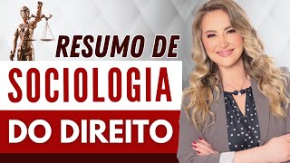 SOCIOLOGIA DO DIREITO RESUMO  Conceito Objeto Fundamentos e Importância [upl. by Steinberg]