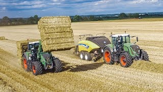 VOLLGAS beim Strohpressen  Fendt Traktoren m New Holland StrohPressen  Lohnunternehmen von Meer [upl. by Annahsad]