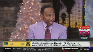 Stephen A reacts to Murray scores 28 Jokic goes 18of18 from line as Nuggets beat Warriors [upl. by Berriman]