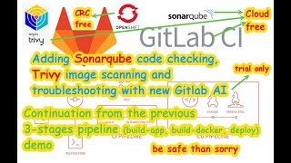 Adding Sonarqube and Container scanning on existing 3 stages pipeline [upl. by Enillebyam]