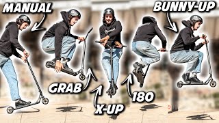 5 TRICKS SIMPLES EN TROTTINETTE  TUTO FACILE 10 ft Kilian larher [upl. by Glen]