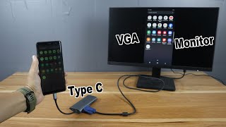 How to Connect Type C Display to VGA Monitor on Android Phone [upl. by Mosira]