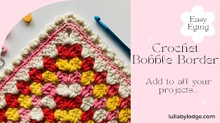 Easiest Bobble Edging Tutorial  Beautiful Crochet Edging for Baby blankets [upl. by Norrehc]