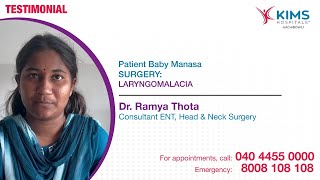 Testimonial from Parents of a 2MonthOld Baby  Laryngomalacia  Dr Ramya Thota ENT Surgeon [upl. by Rozalin759]