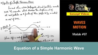 Class 11 Physics  Waves Motion  7 Equation of a Simple Harmonic Wave  For JEE amp NEET [upl. by Namwob]