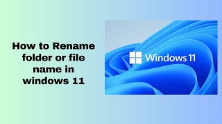 How to Rename folder or file name in windows 11 [upl. by Tannie]