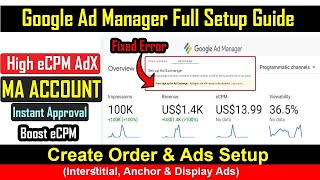 Google Ad Manager Full Setup Guide 2024  Adx Ads Setup  How to setup Google Admanager Ads [upl. by Richmound]