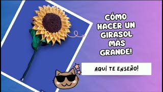 Como hacer un Girasol grande de listón Como hacer Girasol perfecto con cinta [upl. by Gene157]