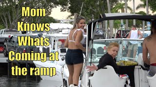 Mom Says Watch How Its Done  Miami Boat Ramps  Black Point Marina [upl. by Llenol746]