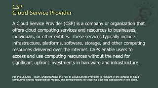 CSP  Cloud Service Provider [upl. by Animehliw]